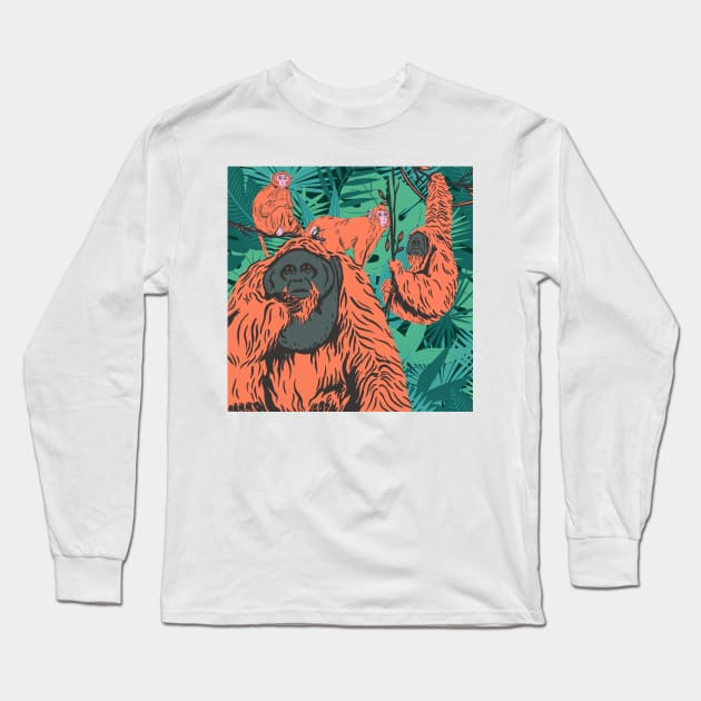 Exotic Monkey Party Long Sleeve T-Shirt by ZUCCACIYECIBO